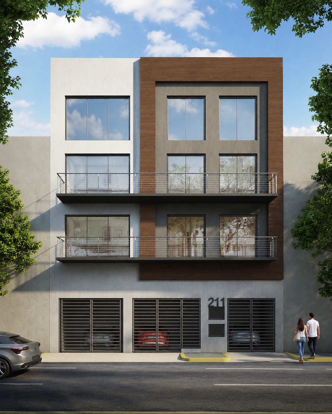 Render de la fachada de Nova Popotla en Carrillo Puerto 211, Popotla CDMX
